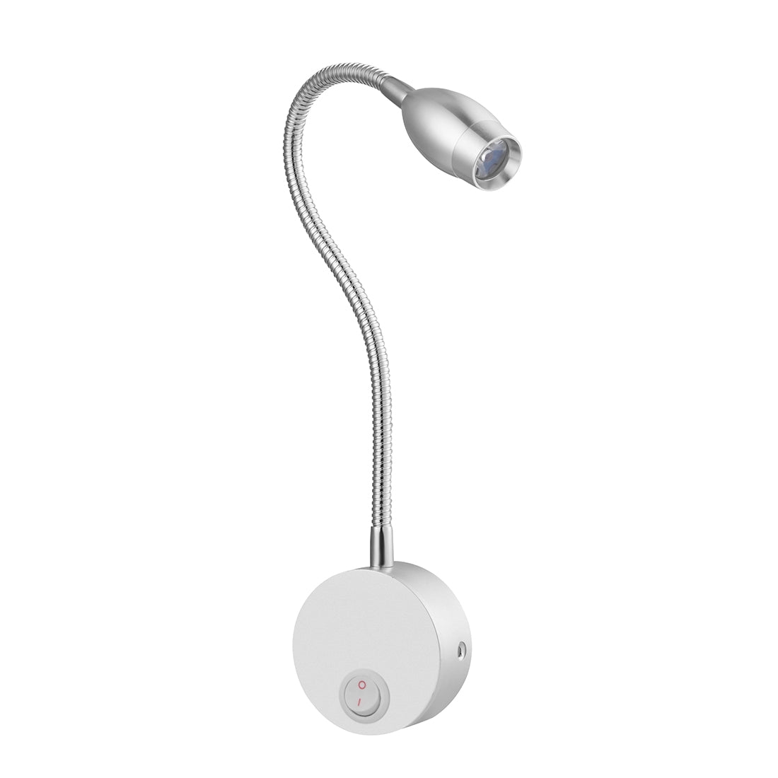 ELECTROPRIME 3W Flexible Goose Neck Warm White LED Reading Lamp Light , 160 LM 3000-3200K Wall Mount Light Wall Sconce Lamp, Got the CE / FCC Certification, Goose Neck Length: 30cm, US/EU Plug, Default Delivery EU Plug