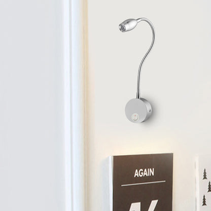 ELECTROPRIME 3W Flexible Goose Neck Warm White LED Reading Lamp Light , 160 LM 3000-3200K Wall Mount Light Wall Sconce Lamp, Got the CE / FCC Certification, Goose Neck Length: 30cm, US/EU Plug, Default Delivery EU Plug