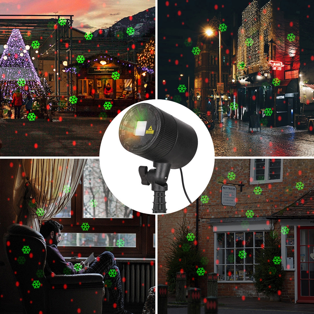 ELECTROPRIME Blinblin CMF-A103 3W IP65 Waterproof ABS Shell Landscape Light, Dynamic Red + Green Laser Mini Outdoor Lamp