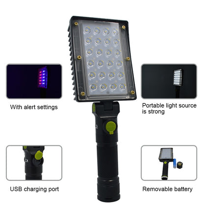 ELECTROPRIME LED Charging Portable Handheld Mobile Work Light with Red and Blue Flash Emergency Light