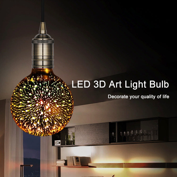 ELECTROPRIME G95 E27 4W IP65 Waterproof Warm White 3D Fireworks LED Bulb, 2700K 48 LEDs SMD 2835 Vintage Atmosphere Decoration Art Lamp, AC 85-265V