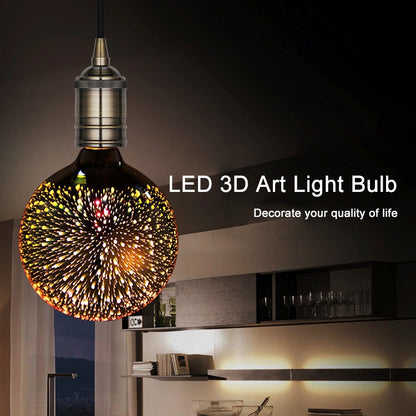 ELECTROPRIME G125 E27 4W IP65 Waterproof Warm White 3D Fireworks LED Bulb, 2700K 48 LEDs SMD 2835 Vintage Atmosphere Decoration Art Lamp, AC 85-265V