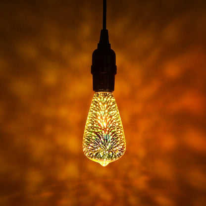 ELECTROPRIME ST64 E27 4W IP65 Waterproof Warm White 3D Fireworks LED Bulb, 2700K 48 LEDs SMD 2835 Vintage Atmosphere Decoration Art Lamp, AC 85-265V