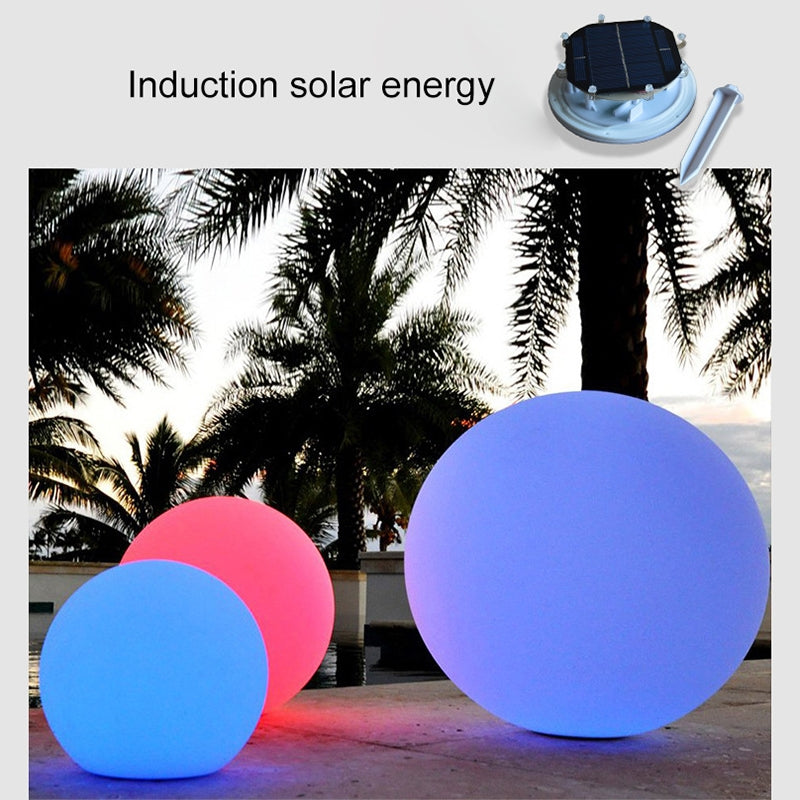 ELECTROPRIME LEH-42321 40cm Round Ball Solar Power Lamp, Floating Garden Changing Colorful LED Light with 0.7W Monocrystalline Silicon Solar Panel & Remote Control(White)