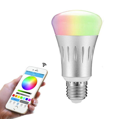 ELECTROPRIME JH-G05 E27 7W WiFi Smart LED Light Bulb, 6000K+RGB 600LM Works with Alexa & Google Home, AC 175-255V(Silver)