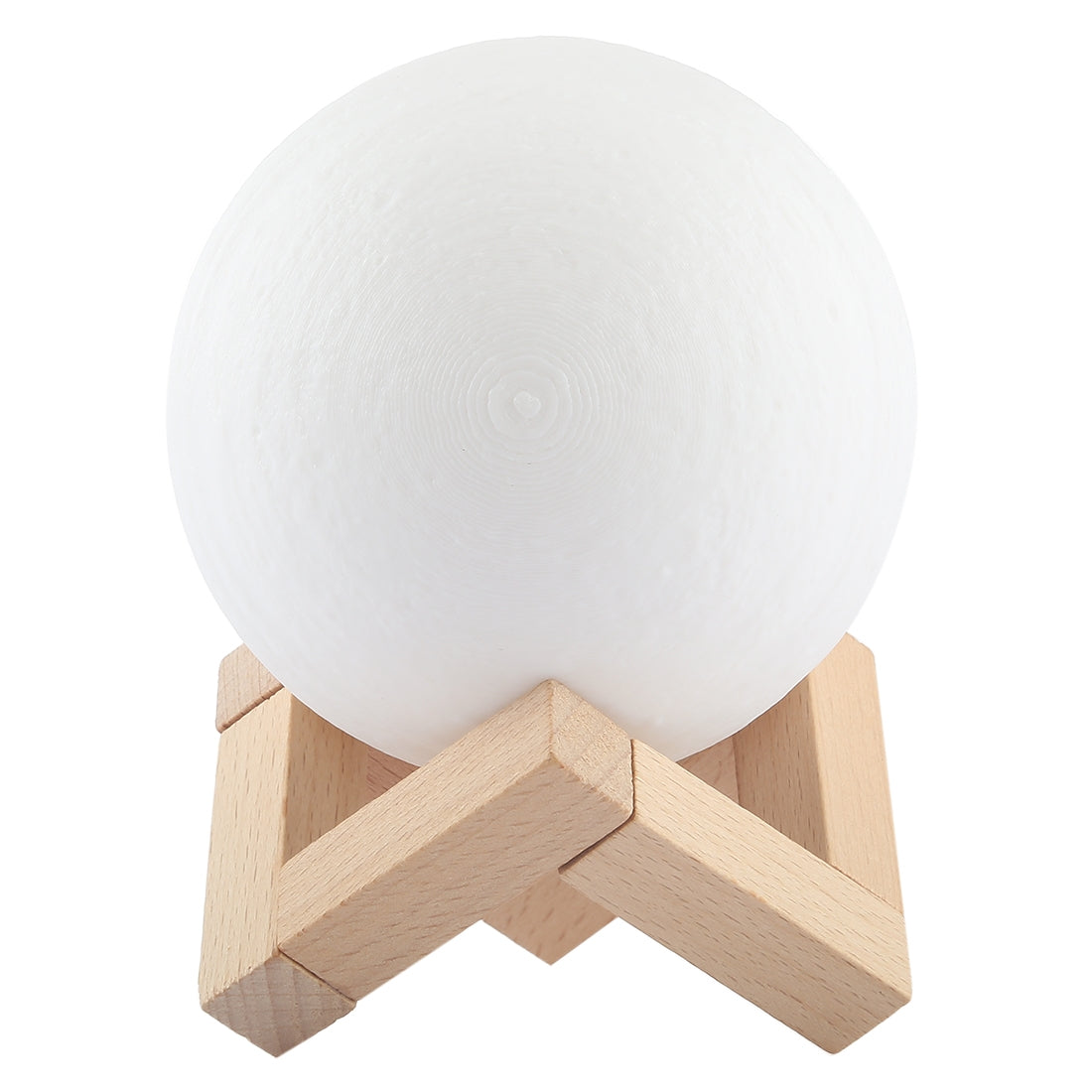 ELECTROPRIME 10cm Patted 3D Print Jupiter Lamp, USB Charging 7-Color Changing Energy-saving LED Night Light with Wooden Holder Base