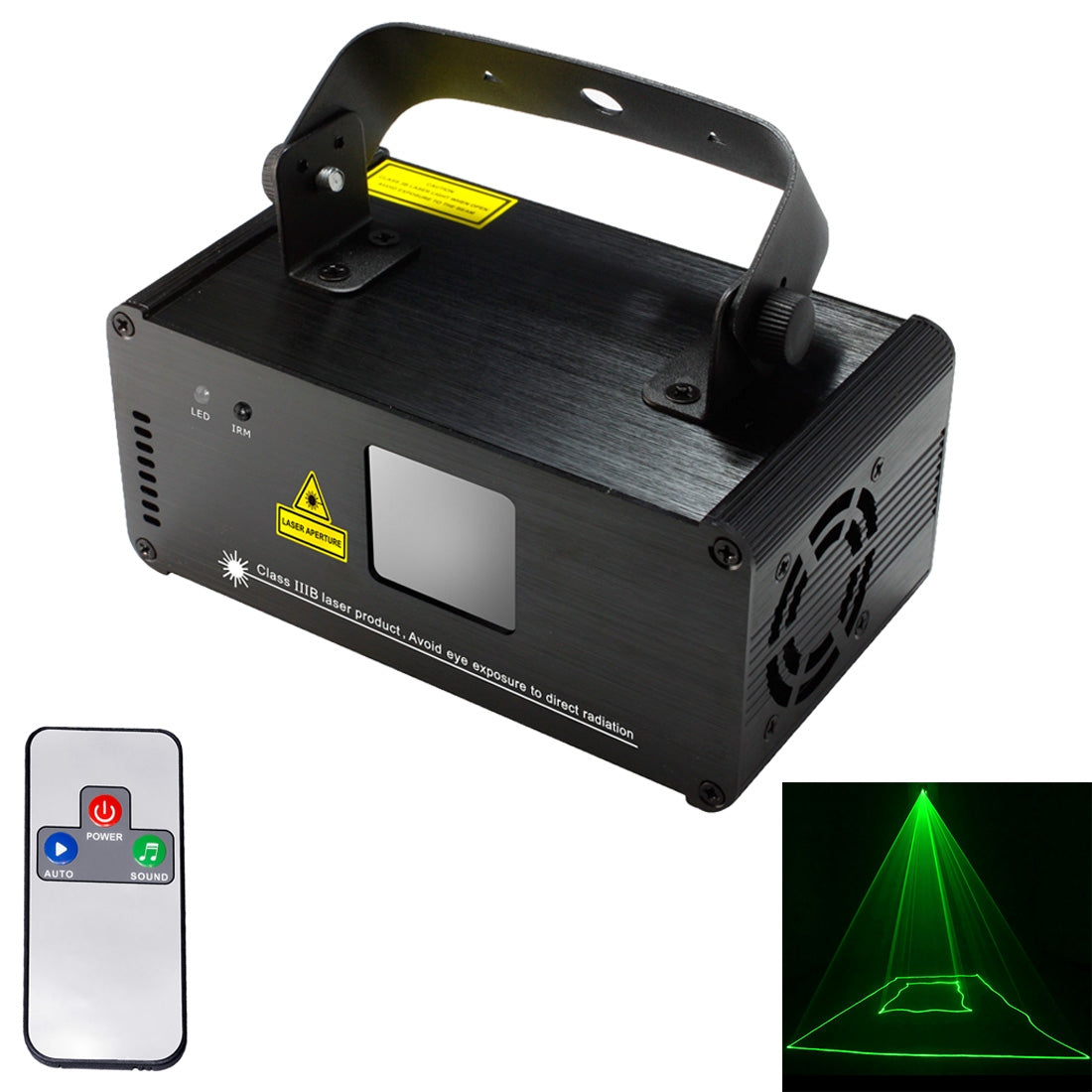 ELECTROPRIME 15W LED Single Beam Laser Projector, DM-G50 with Remote Controller, DMX / Auto Run / Sound Control Modes, AC 100-240V(Green Light)