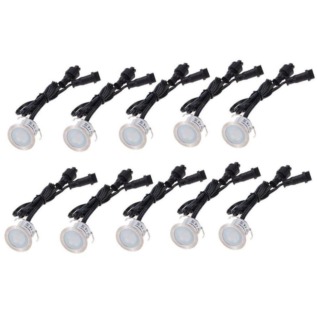 ELECTROPRIME 10 PCS 6W Recessed Stair Underground Lamp, SMD 2835 500-600LM 2800-3200K Deck Light Buried Lamps LED Floor Light Wall Spotlight, Cutout Size: 30x22mm(White Light)