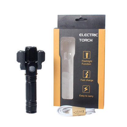 ELECTROPRIME KS-738 USB Charging Waterproof T6+XPE Zoomable LED Flashlight with 4-Modes