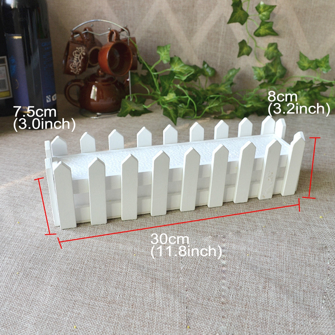 ELECTROPRIME Wooden Flower Planter Fence Storage Holder Pot with Foam, Size: 30cm x 7.5cm x 8cm