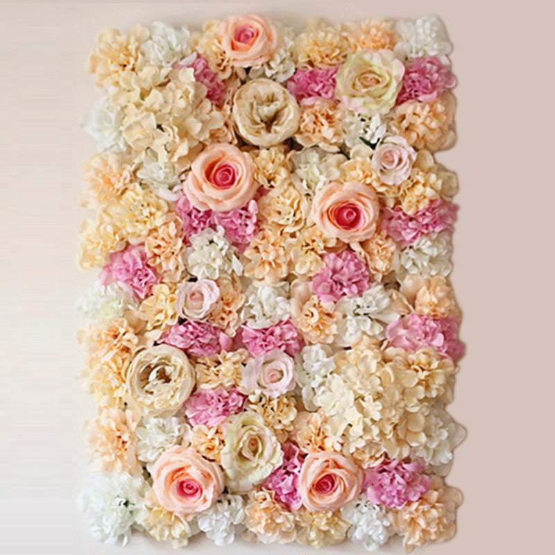 ELECTROPRIME Blooming Rose Peony Hydrangea Artificial Encryption Flower DIY Wedding Wall Decoration Photo Background, Size: 60cm x 40cm