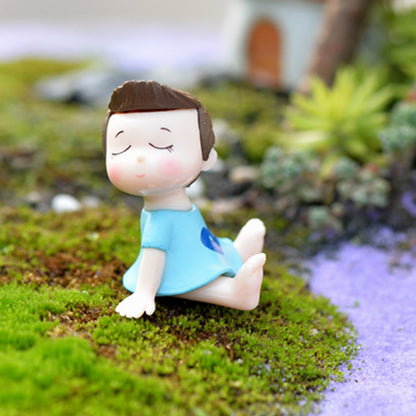 ELECTROPRIME Lovers Bow Garden Dollhouse Decoration Moss Micro Landscape PVC Ornaments