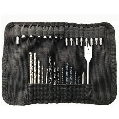 ELECTROPRIME 31 in1 Drill and Screwdriver Bit Set Industrial Spade Paddle Flat Wood Woodworking Boring Drill Bits with Portable Bag