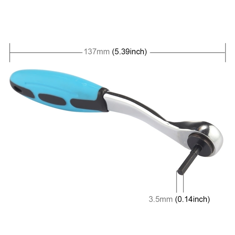 ELECTROPRIME 3.5mm Inner Hexagon 72 Teeth Handle Ratchet Wrench