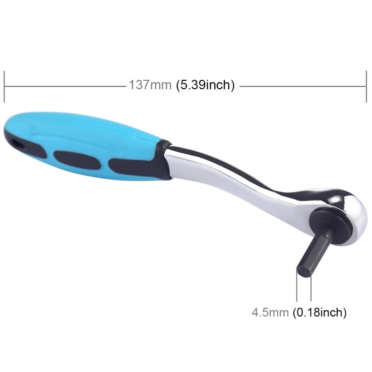 ELECTROPRIME 4.5mm Inner Hexagon 72 Teeth Handle Ratchet Wrench