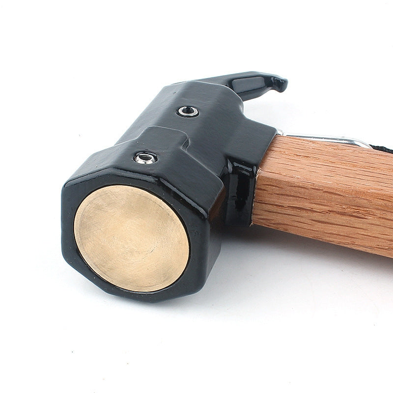 ELECTROPRIME CLS-Outdoor Hexagonal Brass Brass Multi-function Nail Puller Shark Hammer