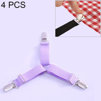 ELECTROPRIME 4 PCS  Adjustable Bedspread Tablecloth Curtain Sofa Cover Holder Tent Metal Fixed Clips(Purple)