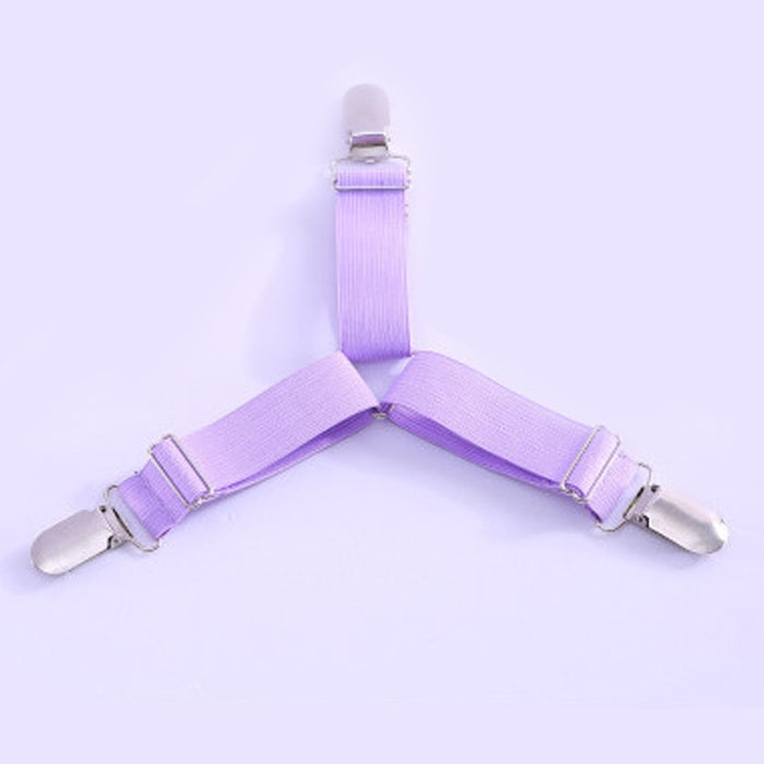 ELECTROPRIME 4 PCS  Adjustable Bedspread Tablecloth Curtain Sofa Cover Holder Tent Metal Fixed Clips(Purple)
