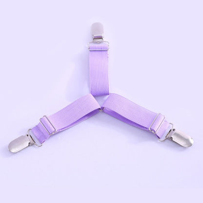 ELECTROPRIME 4 PCS  Adjustable Bedspread Tablecloth Curtain Sofa Cover Holder Tent Metal Fixed Clips(Purple)
