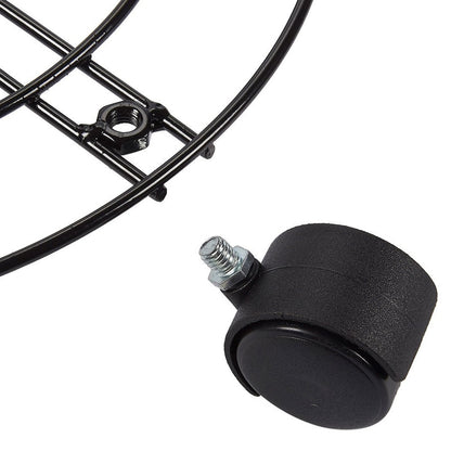 ELECTROPRIME Iron Plant Flower Pot Stand Universal Wheel Moving Round Flower Pot Rack, Diameter: 30cm(Black)