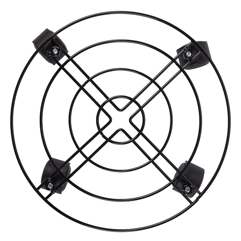 ELECTROPRIME Iron Plant Flower Pot Stand Universal Wheel Moving Round Flower Pot Rack, Diameter: 30cm(Bronze)