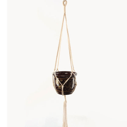 ELECTROPRIME P007 Type Macrame Hanging Flower Pots Decoration Indoor Outdoor Braided Rope Hanging Planter Plant Holder