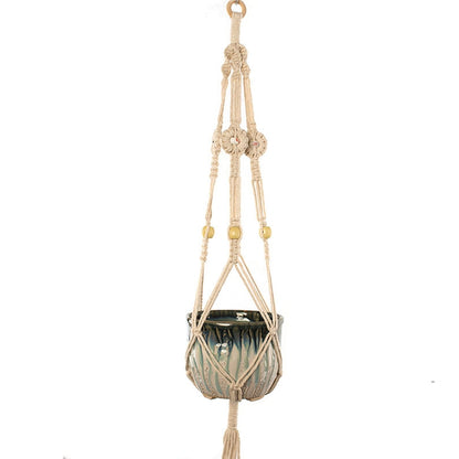 ELECTROPRIME S001 Type Macrame Hanging Flower Pots Decoration Indoor Outdoor Braided Rope Hanging Planter Plant Holder