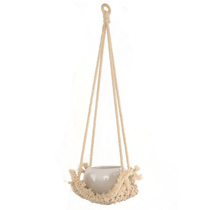 ELECTROPRIME W Type Macrame Hanging Flower Pots Decoration Indoor Outdoor Braided Rope Hanging Planter Plant Holder