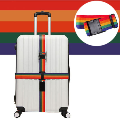 ELECTROPRIME Cross Rainbow Elastic Telescopic Bag Bungee Luggage Packing Belt Travel Luggage Fixed Strap(Colour)