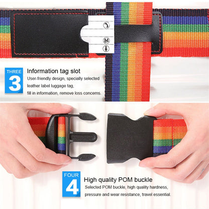 ELECTROPRIME Cross Rainbow Elastic Telescopic Bag Bungee Luggage Packing Belt Travel Luggage Fixed Strap(Colour)