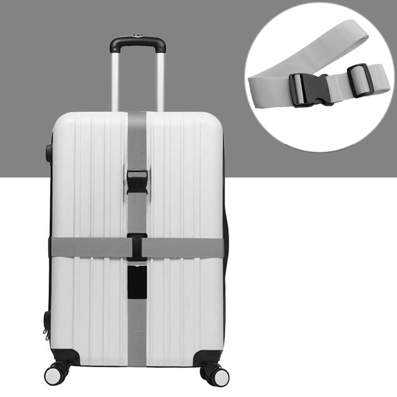ELECTROPRIME Cross Rainbow Elastic Telescopic Bag Bungee Luggage Packing Belt Travel Luggage Fixed Strap(Grey)