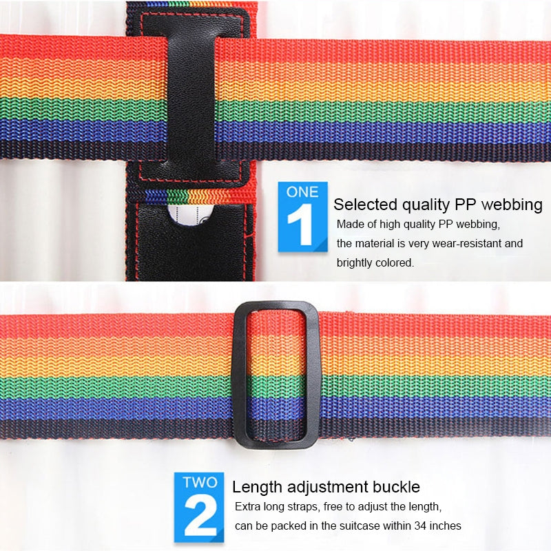 ELECTROPRIME Cross Rainbow Elastic Telescopic Bag Bungee Luggage Packing Belt Travel Luggage Fixed Strap(Grey)