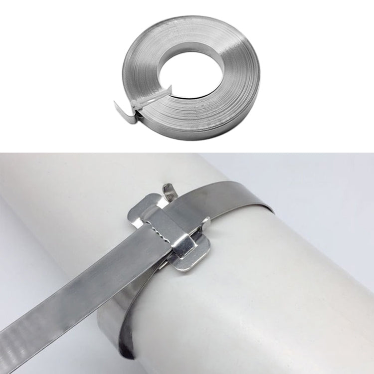ELECTROPRIME 30m 304 Stainless Steel Wire Tray Oil Pipe Tie with Hoop, Size: 12×0.76mm
