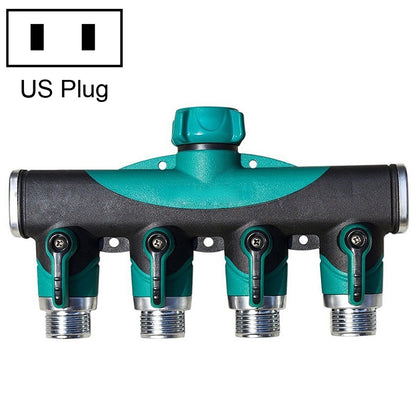 ELECTROPRIME 4 In 1 Multi-function Garden Water Sprinklers Lawn Irrigation Valve Water Dividing Controller Water Pipe Shunt, US Plug