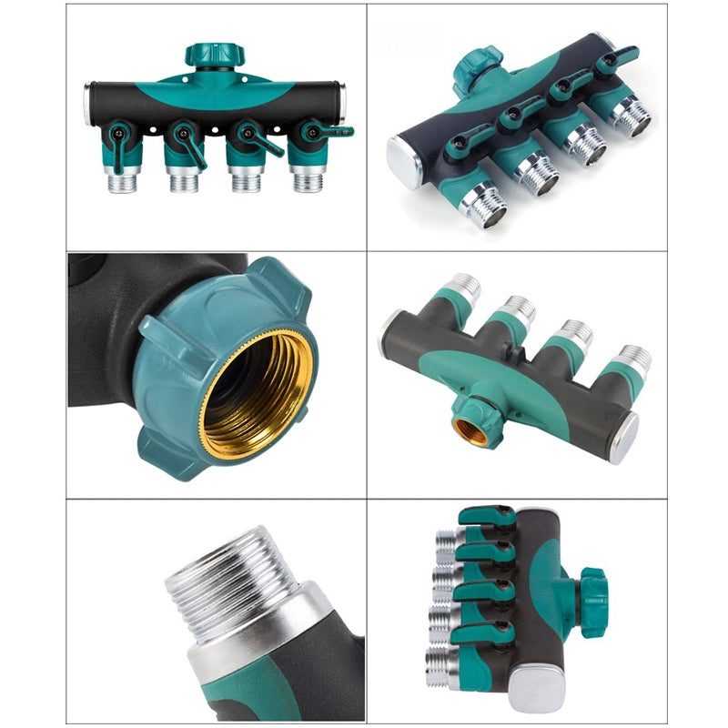 ELECTROPRIME 4 In 1 Multi-function Garden Water Sprinklers Lawn Irrigation Valve Water Dividing Controller Water Pipe Shunt, US Plug