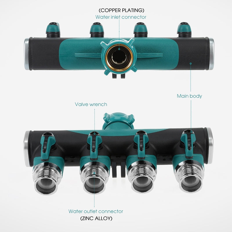 ELECTROPRIME 4 In 1 Multi-function Garden Water Sprinklers Lawn Irrigation Valve Water Dividing Controller Water Pipe Shunt, US Plug