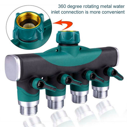 ELECTROPRIME 4 In 1 Multi-function Garden Water Sprinklers Lawn Irrigation Valve Water Dividing Controller Water Pipe Shunt, US Plug