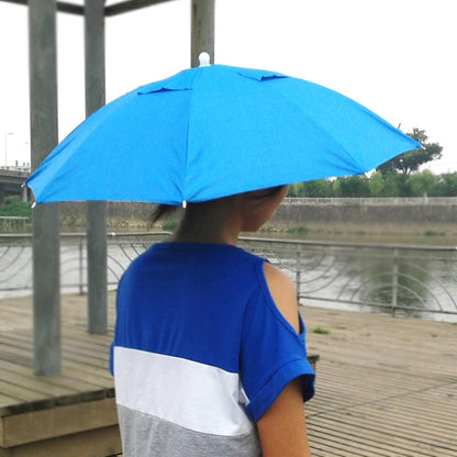 ELECTROPRIME Outdoor Large Fishing Umbrella Hat Cycling Hiking Camping Beach Sunshade Sunny Rainy Anti-UV Cap With Band, Random Color Delivery
