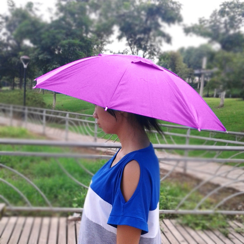 ELECTROPRIME Outdoor Large Fishing Umbrella Hat Cycling Hiking Camping Beach Sunshade Sunny Rainy Anti-UV Cap With Band, Random Color Delivery