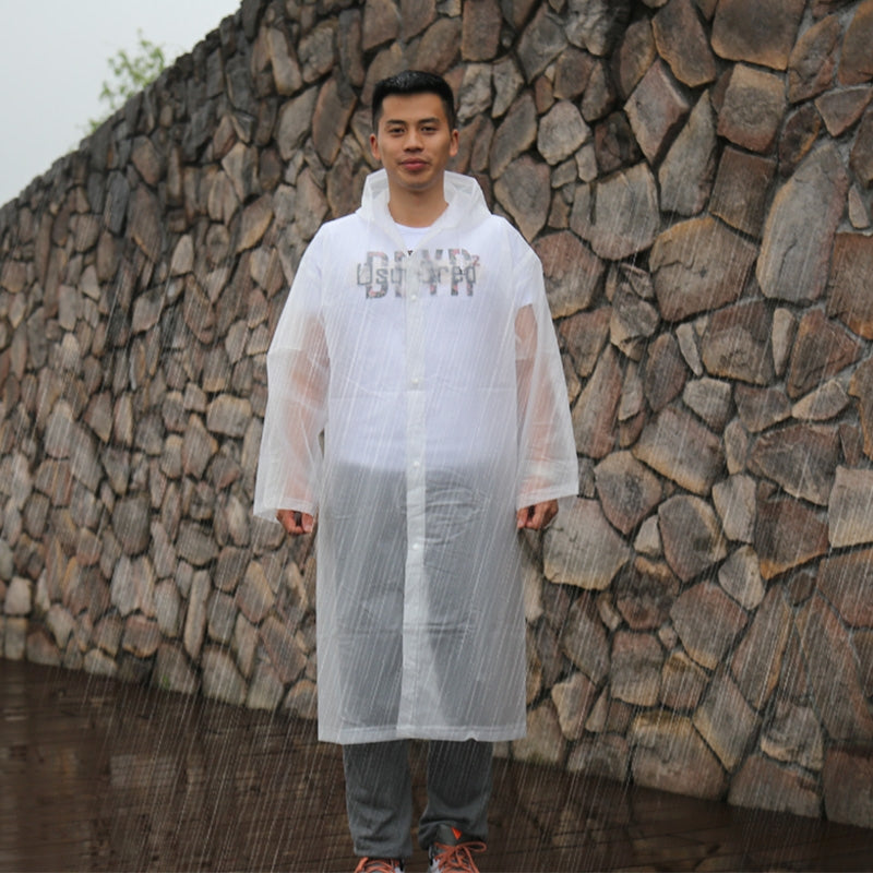 ELECTROPRIME Long Sleeve Cuff Windproof Upgrade Version of One-piece Environmental Protection Transparent Raincoat Average Size