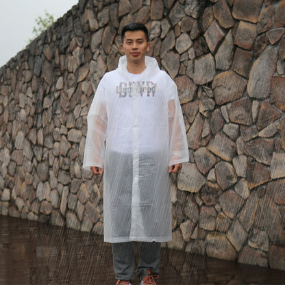 ELECTROPRIME Long Sleeve Cuff Windproof Upgrade Version of One-piece Environmental Protection Transparent Raincoat Average Size