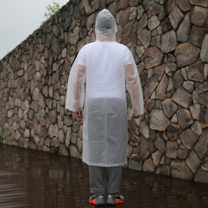 ELECTROPRIME Long Sleeve Cuff Windproof Upgrade Version of One-piece Environmental Protection Transparent Raincoat Average Size
