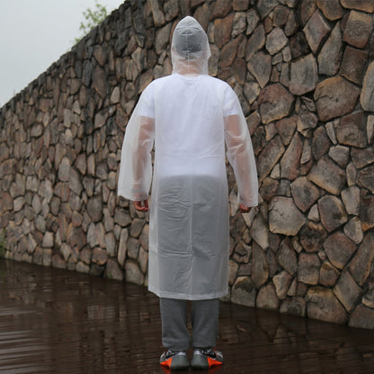 ELECTROPRIME Long Sleeve Cuff Windproof Upgrade Version of One-piece Environmental Protection Transparent Raincoat Average Size