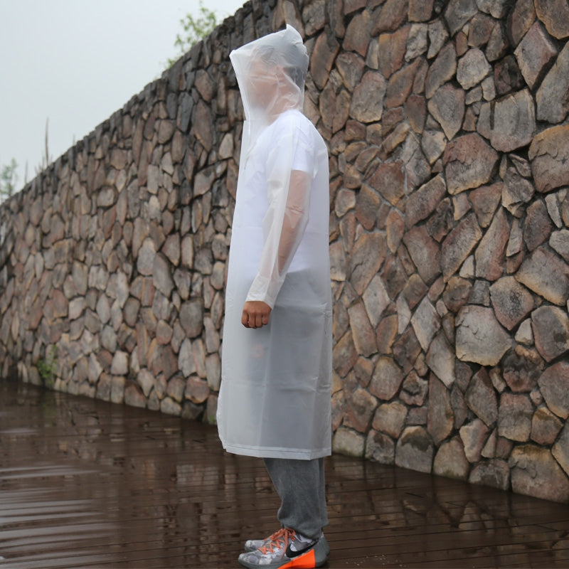 ELECTROPRIME Long Sleeve Cuff Windproof Upgrade Version of One-piece Environmental Protection Transparent Raincoat Average Size