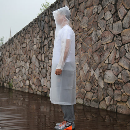 ELECTROPRIME Long Sleeve Cuff Windproof Upgrade Version of One-piece Environmental Protection Transparent Raincoat Average Size