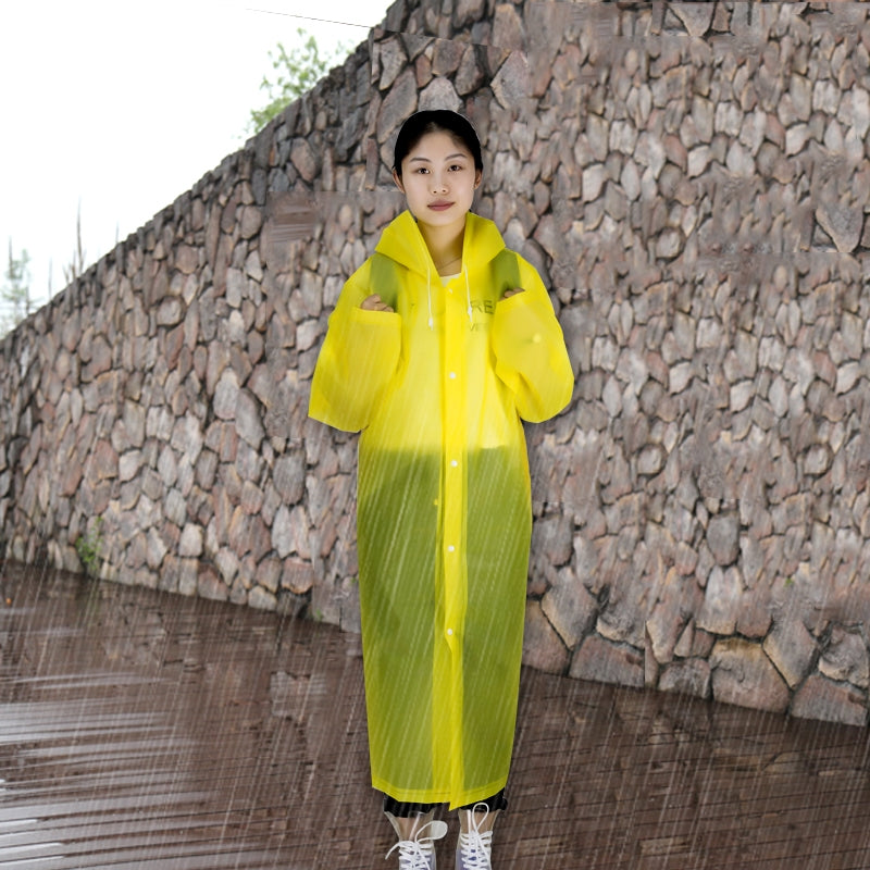 ELECTROPRIME Long Sleeve Cuff Windproof Upgrade Version of One-piece Environmental Protection Transparent Raincoat Average Size