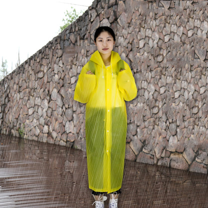 ELECTROPRIME Long Sleeve Cuff Windproof Upgrade Version of One-piece Environmental Protection Transparent Raincoat Average Size