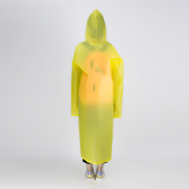 ELECTROPRIME Long Sleeve Cuff Windproof Upgrade Version of One-piece Environmental Protection Transparent Raincoat Average Size