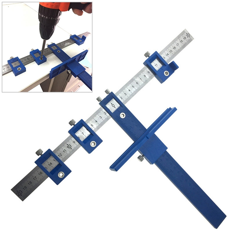 ELECTROPRIME Multi-function Adjustable Furniture Cabinet Door Handle Woodworking Hole Locator