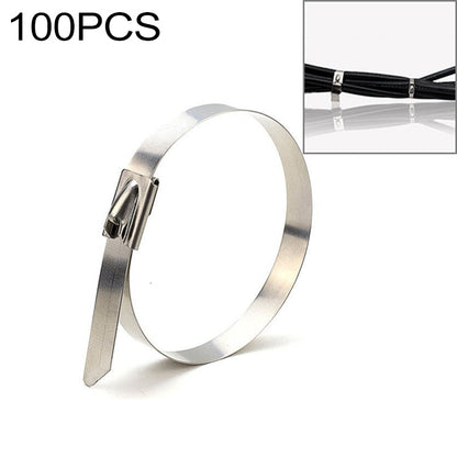 ELECTROPRIME 100 PCS 4.6x250mm Stainless Steel Metal Cable Ties Tie Zip Wrap Exhaust Heat Straps Induction Pipe
